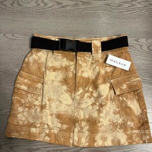 PacSun Tan Brown Mini Cargo Skirt